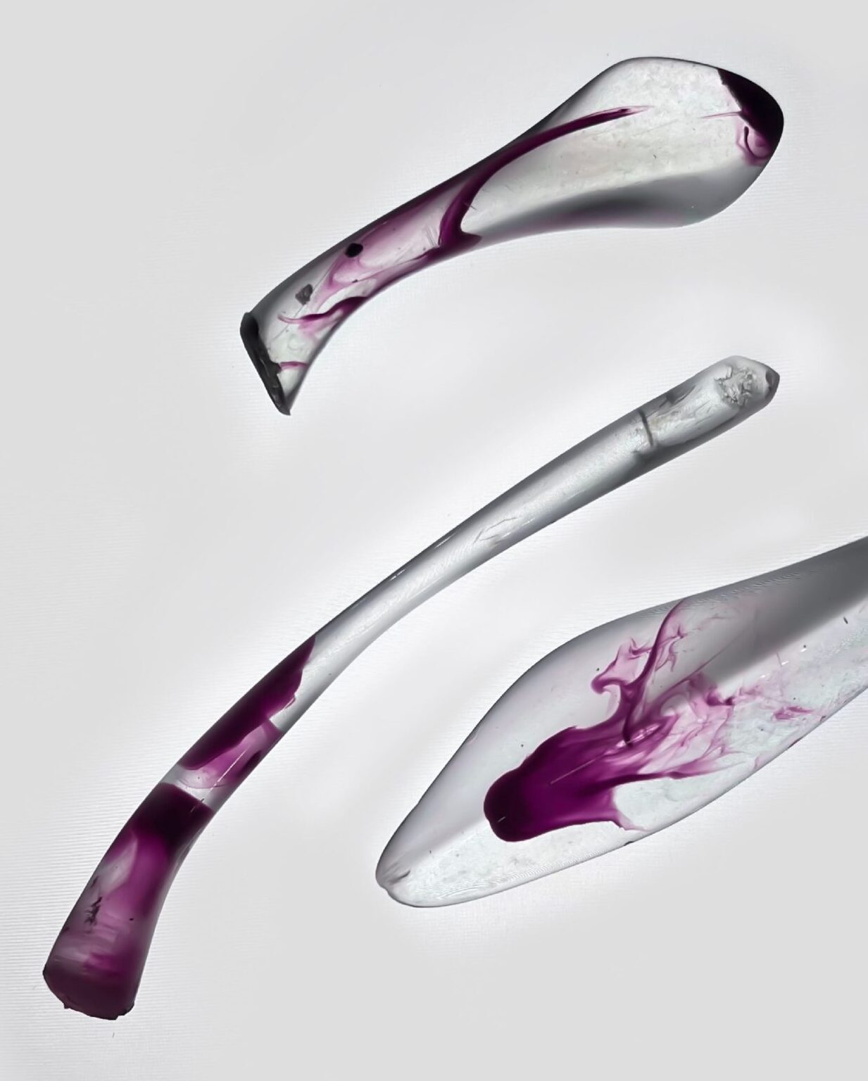 HIV-containing blood residue encapsulated in resin