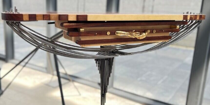 metal design on wood layout, night stand for bedrrom