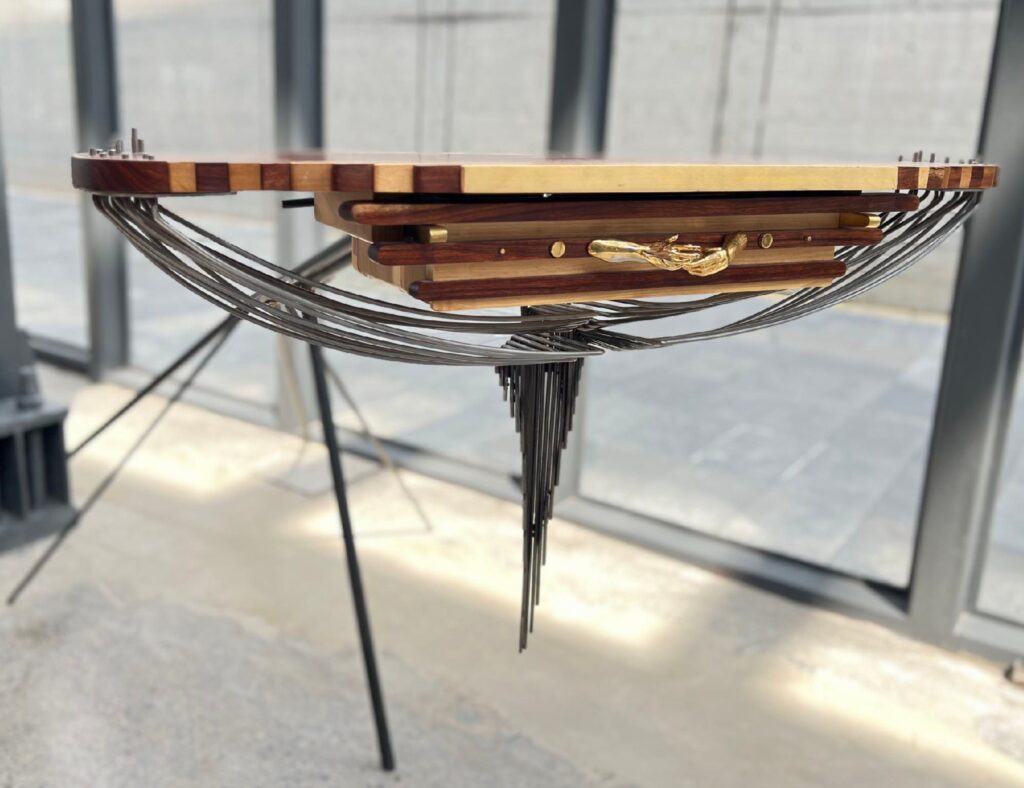 metal design on wood layout, night stand for bedrrom